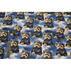 �kotex bomulds jersey m/Yorkshire terrier