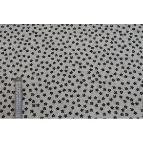 �kotex Bomuld Poplin Flowers, Hvid