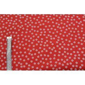 �kotex Bomuld Poplin m/blomster R�d