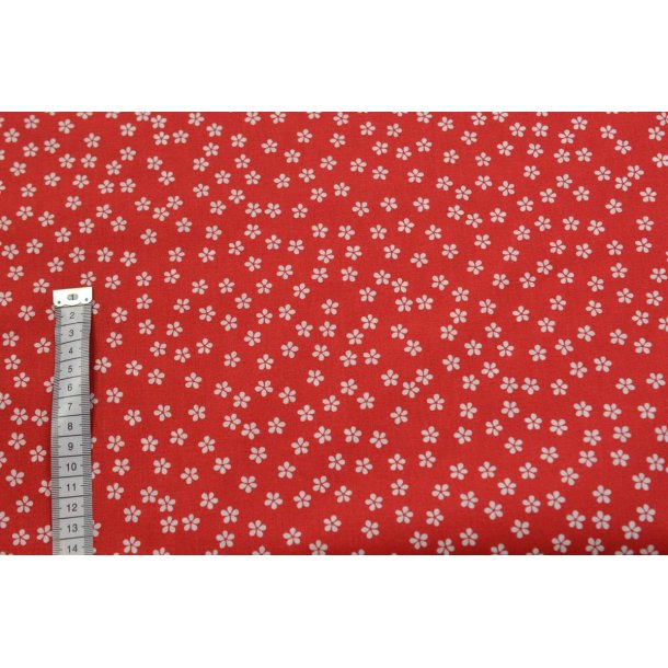 �kotex Bomuld Poplin m/blomster R�d
