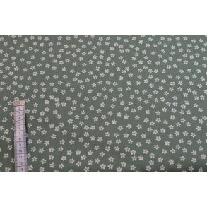 �kotex Bomuld Poplin m/blomster, Gr�n