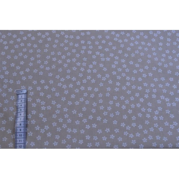�kotex Bomuld Poplin m/blomster, Beige