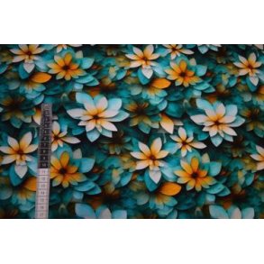 �kotex organisk bambus jersey m/blomster