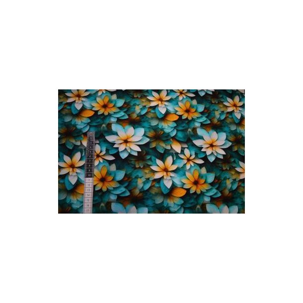 �kotex organisk bambus jersey m/blomster