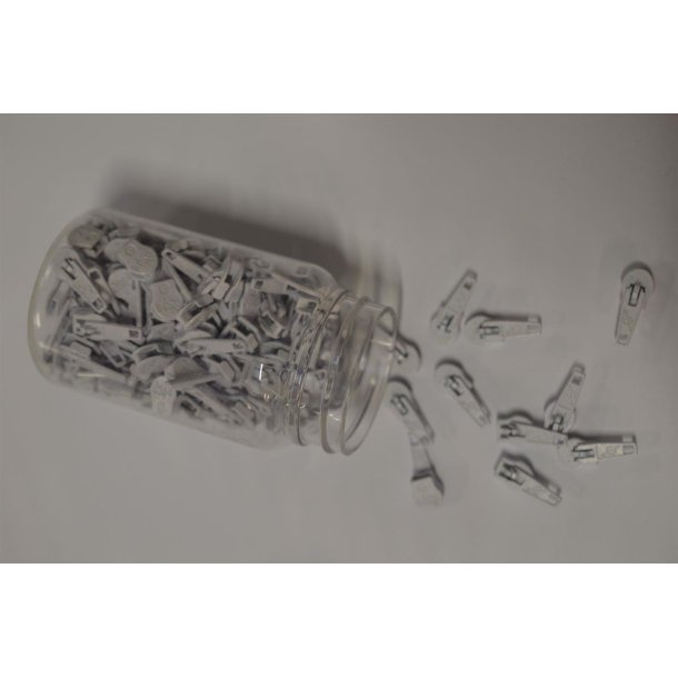 Skyder til spiral lynl�s 4 mm Hvid