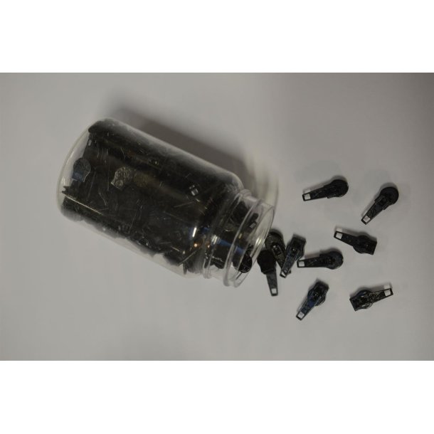 Skyder til spiral lynl�s 4 mm Sort