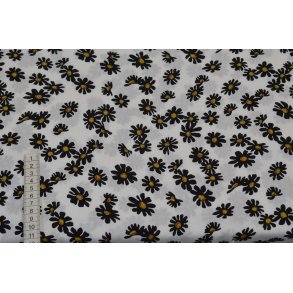 Viscose Radiance m/blomster Hvid