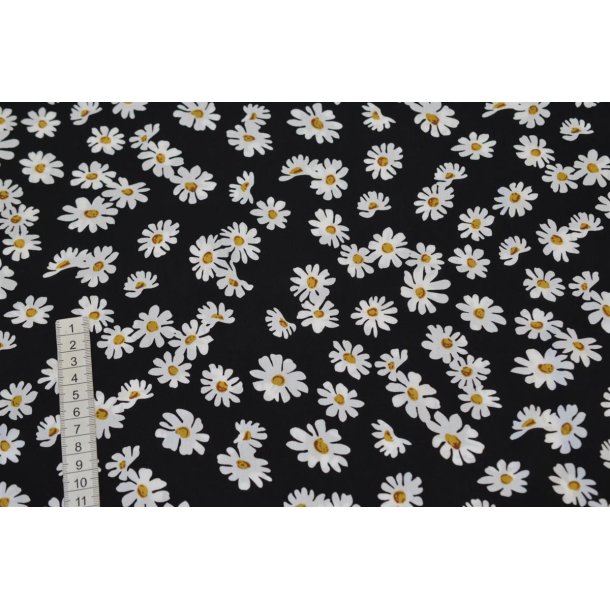 Viscose Radiance m/blomster Sort