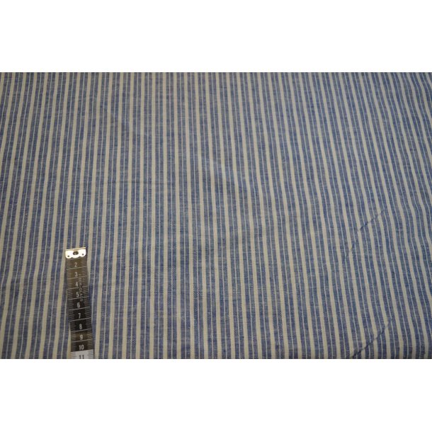 Stribet bomuld/h�r Bl�