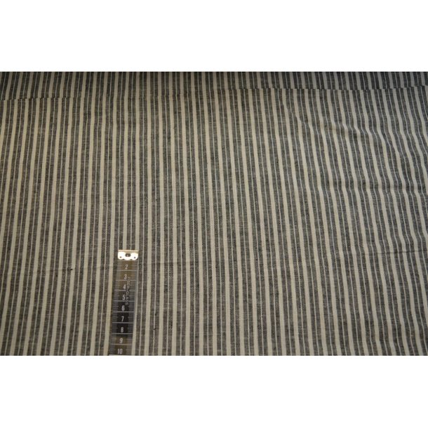 Stribet bomuld/h�r Sort
