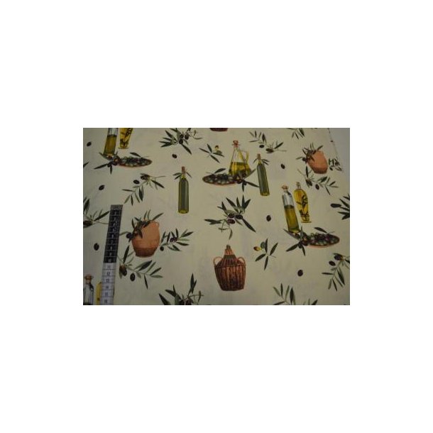 Kraftig bomuld m/Olivengrene, olivenolie mv,