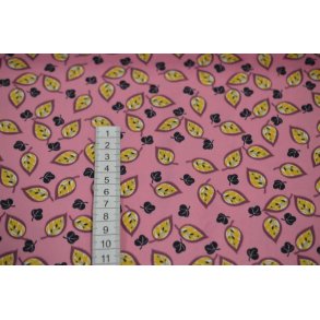 Bl�d Polyester m/blomster Gammelrosa