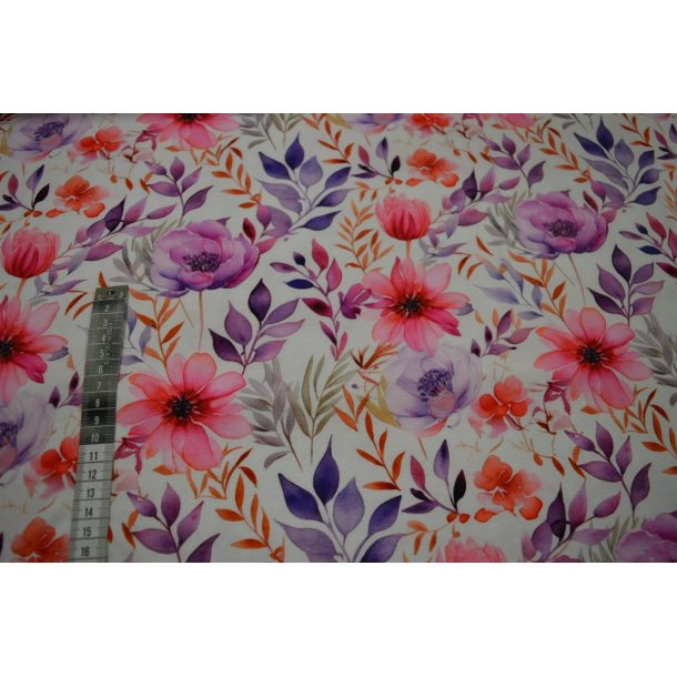 �kotex bomulds jersey m/Blomster og blade