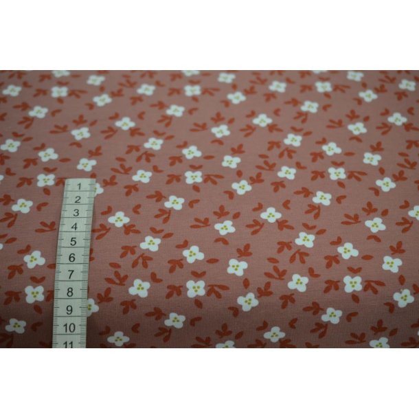 Gots bomulds jersey m/sm� blomster