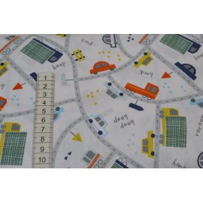 Bomuld Poplin Traffic Hvid