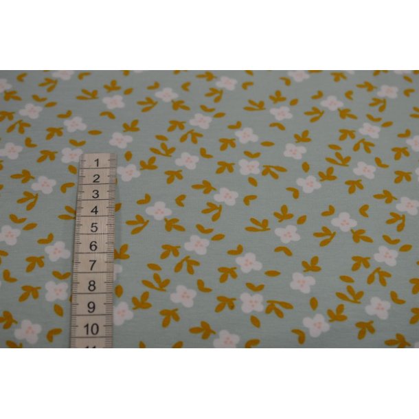 Gots bomulds jersey m/sm� blomster