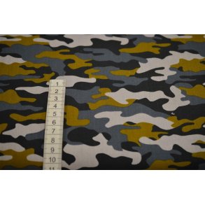 Bomuld/poplin Camouflage Gr�lig