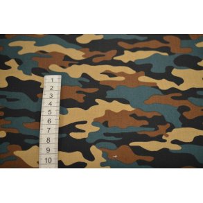 Bomuld/poplin camouflage Gr�nlig