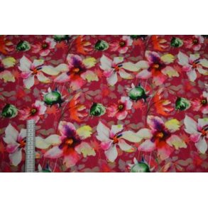 Rayon/viscose poplin digital blomster