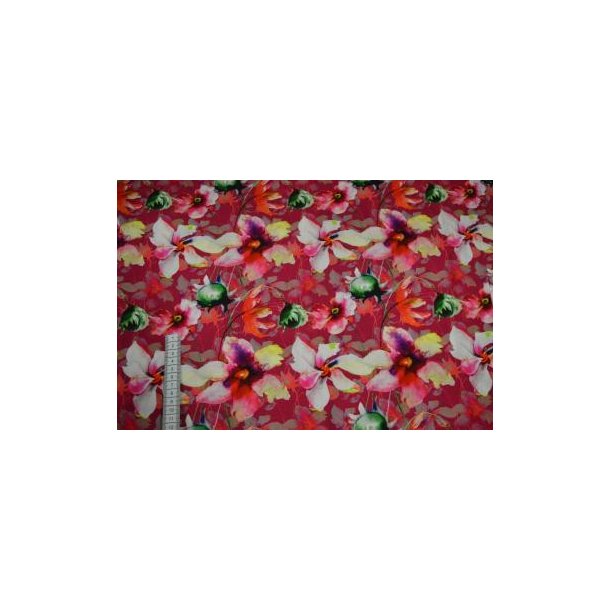 Rayon/viscose poplin digital blomster