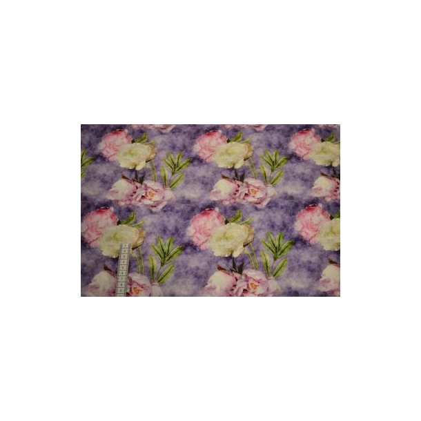 Rayon/viscose poplin digital blomster