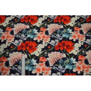 Rayon/viscose poplin digital blomster