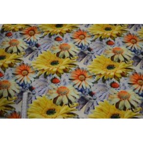 Rayon/viscose poplin digital blomster