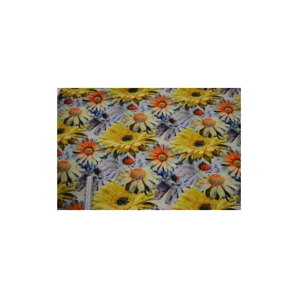 Rayon/viscose poplin digital blomster