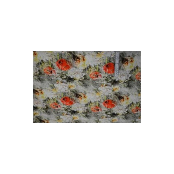 Rayon/viscose poplin digital blomster