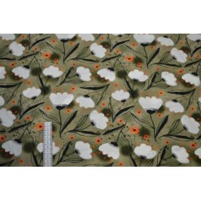 Rayon/viscose poplin digital blomster