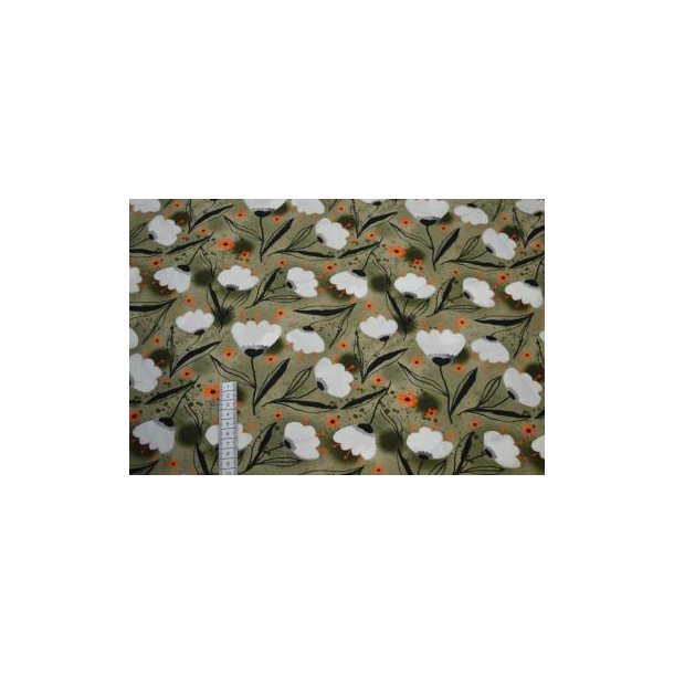 Rayon/viscose poplin digital blomster