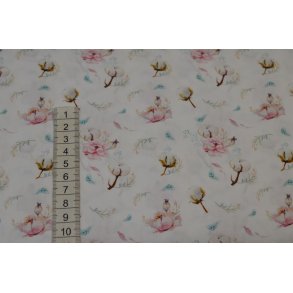 Patchwork stof med blomster