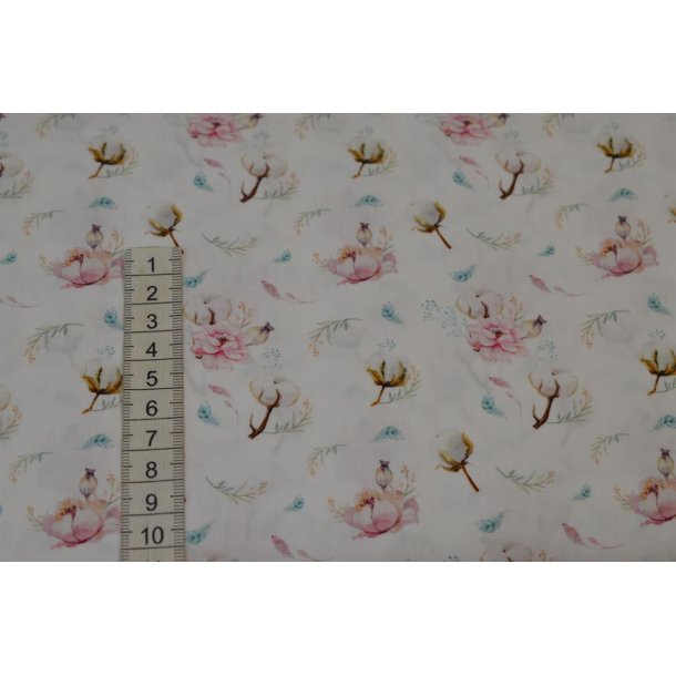 Patchwork stof med blomster