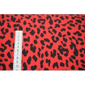 �kotex Bomulds Jersey R�d m/sort dyreprint                                                                       