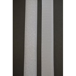 Velcro (Hook og loop) hvid 20 mm