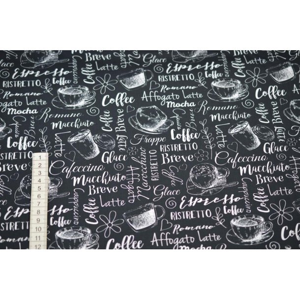 �kotex bomuld/poplin Sort m/kaffe