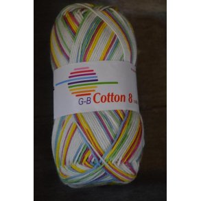 Cotton 8, Hvid/pink,gr�n/gul