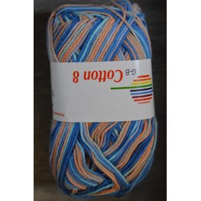 GB cotton 8, Lys turkis, duebl�, fersken
