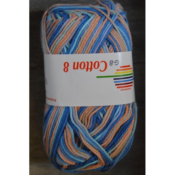 GB cotton 8, Lys turkis, duebl�, fersken