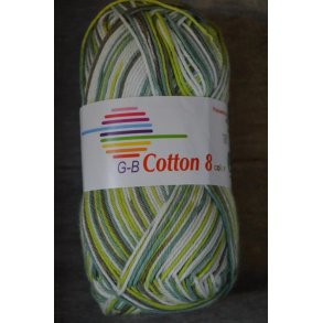 GB Cotton 8, Hvid, brun, lys gr�n, gr�n