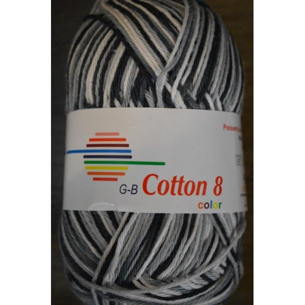 GB Cotton 8, Hvid, Gr�, Sort