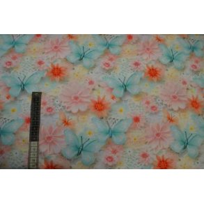 �kotex bomulds jersey, Blomster og Sommerfugle