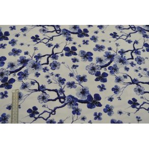 �kotex bomulds jersey, Blue flowers