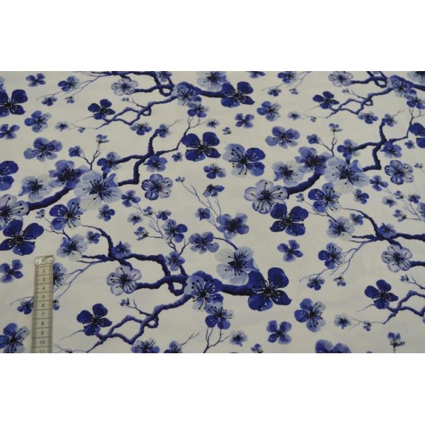 �kotex bomulds jersey, Blue flowers