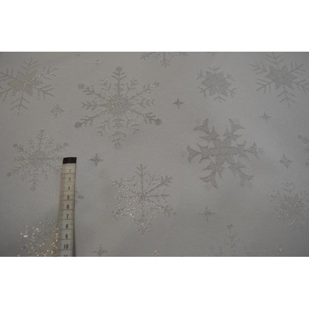 Juledug stof m/lurex, S�lv