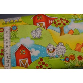 Patchworkstof m/Landskaber