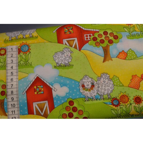 Patchworkstof m/Landskaber