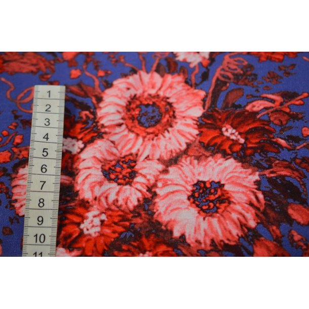Viscose jersey m/blomster