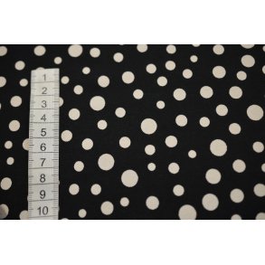 �kotex bomulds jersey Sort m/prikker