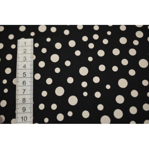 �kotex bomulds jersey Sort m/prikker